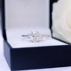 1.50 CT Oval Cut Moissanite Three Stones Engagement Ring