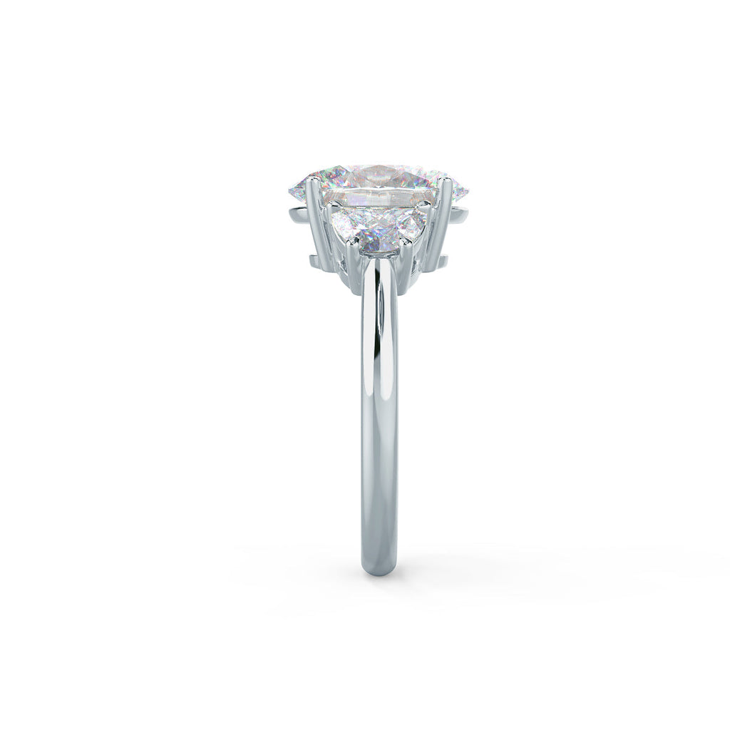 2.25 CT Oval Cut Moissanite Three Stones Engagement Ring