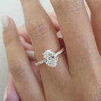 1.50 CT Oval cut  pave Setting Moissanite Engagement Ring