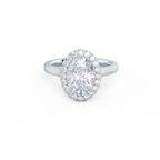 2.0 CT Oval Cut Moissanite Halo Engagement Ring