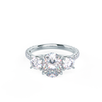 2.0 CT Oval Cut Moissanite Three Stone Engagement Ring