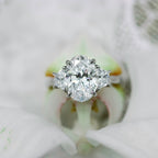 3.50 CT Oval Cut Moissanite Three Stones Engagement Ring