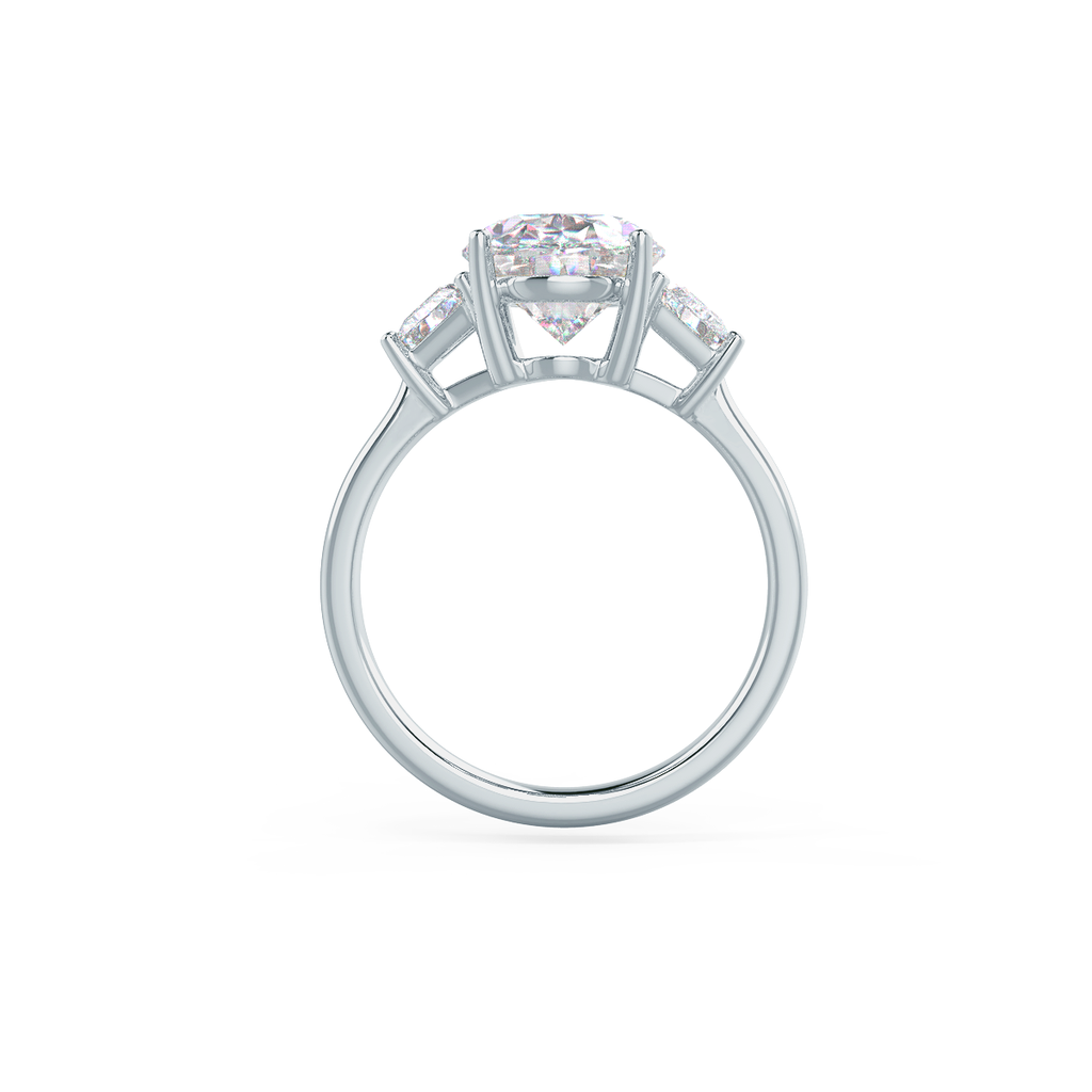 3.50 CT Oval Cut Moissanite Three Stones Engagement Ring