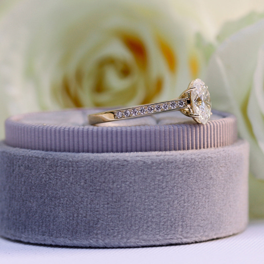 2.50 CT Round Moissanite Pave Setting Engagement Ring