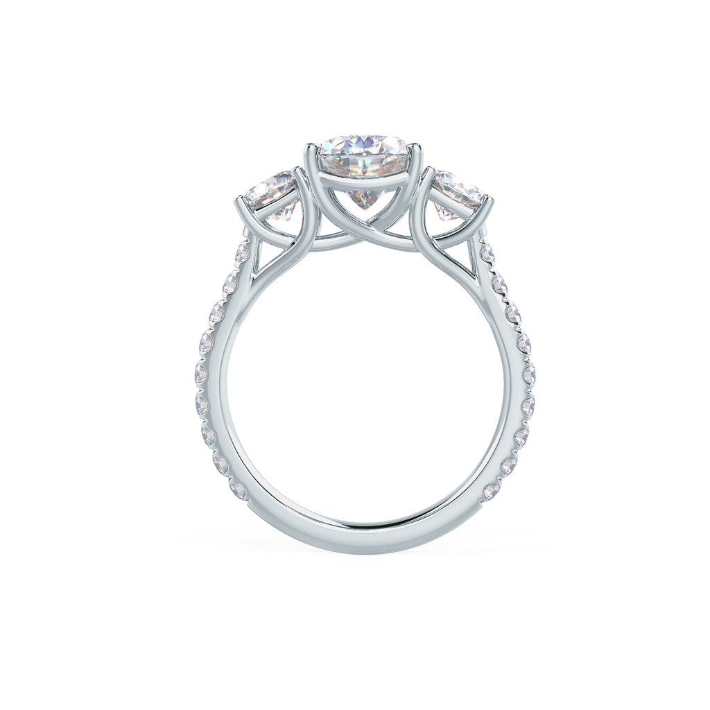 2.0 CT Oval Cut Moissanite Three Stone Engagement Ring