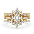 Oval Diamond Pave Engagement Ring With Wedding Band
