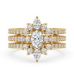 Oval Diamond Pave Engagement Ring With Wedding Band