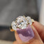 3 Stone Oval Engagement Ring With Double prong setting