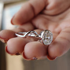 Solitaire Oval Engagement Ring With Wedding Band