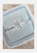 1.0 CT Radiant Cut Moissanite Solitaire Style Engagement Ring