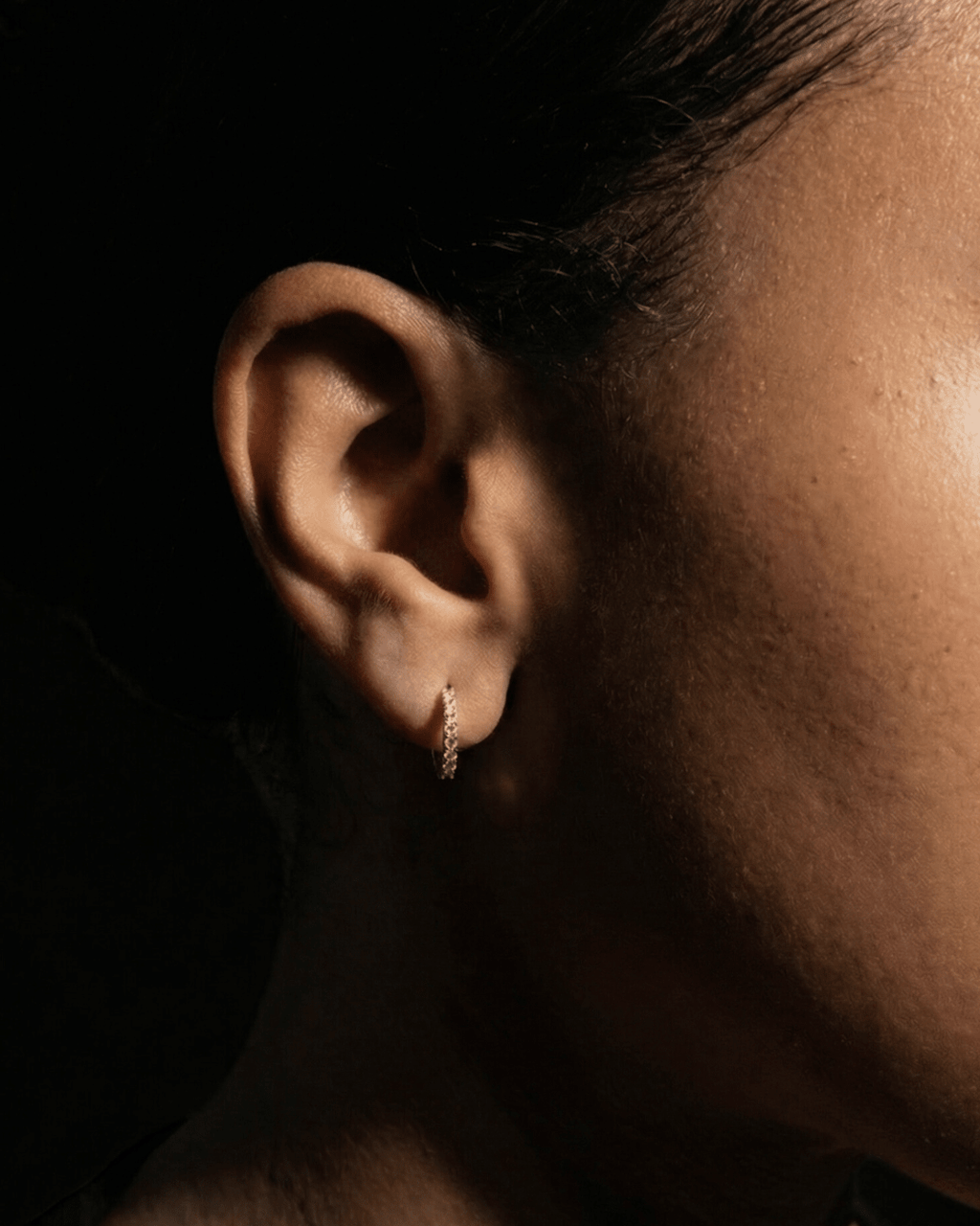 Pavé Huggie Hoop Earrings