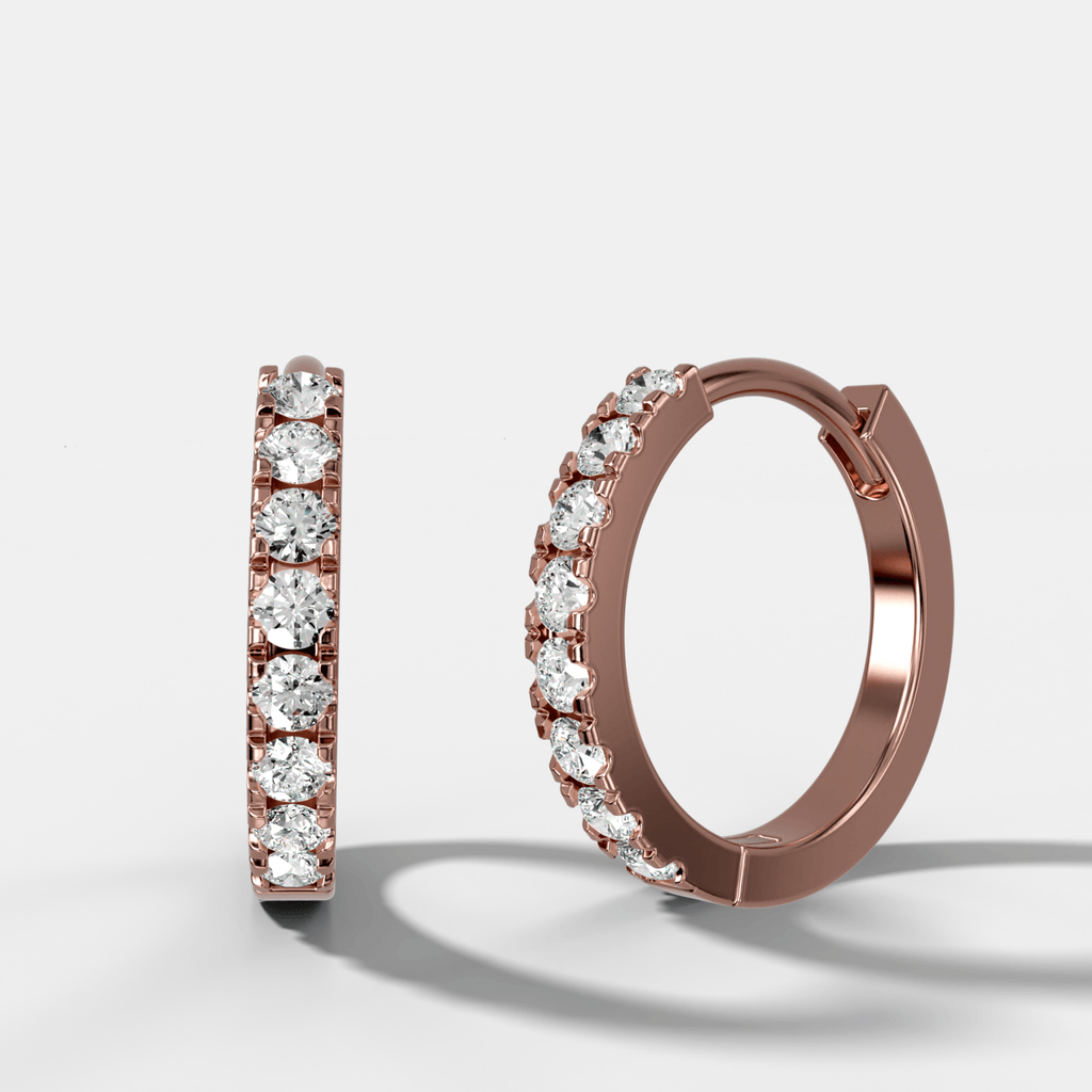 Pavé Huggie Hoop Earrings