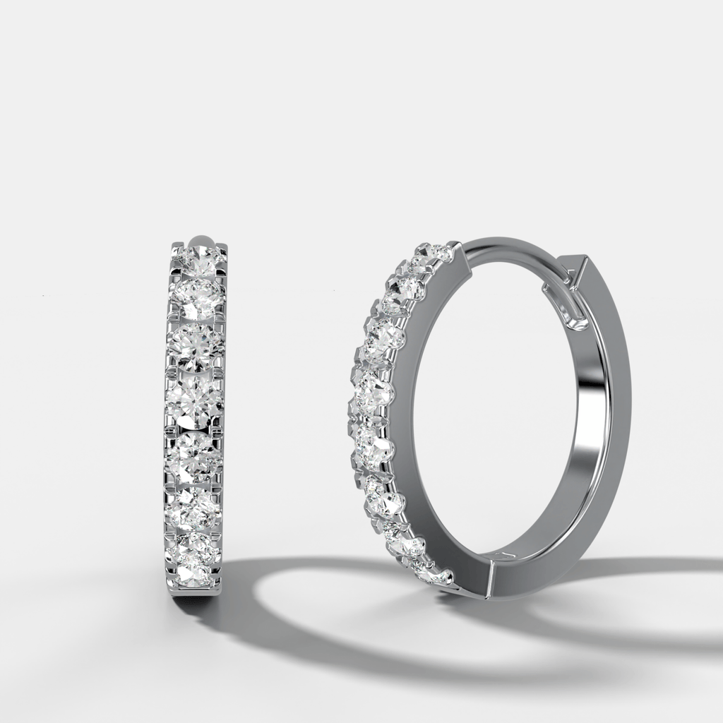 Pavé Huggie Hoop Earrings
