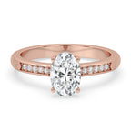 Oval Shaped Engagement Ring with Elegant Pave Style