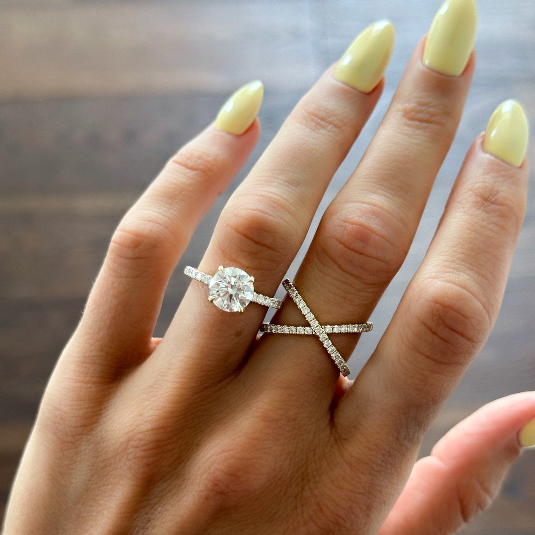 Pavé X Diamond band Secondary image