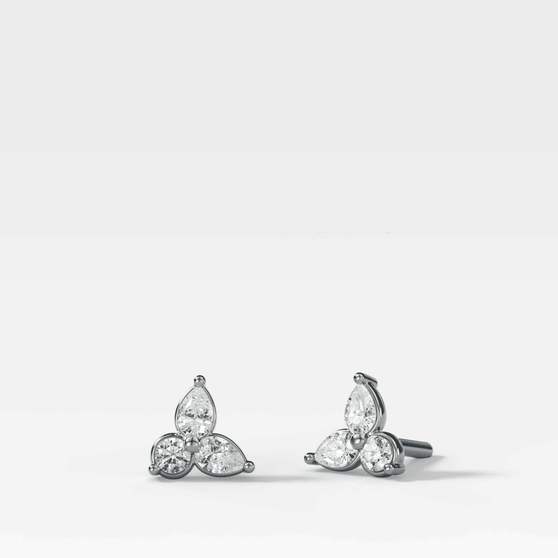 Pear Cluster Diamond Earrings