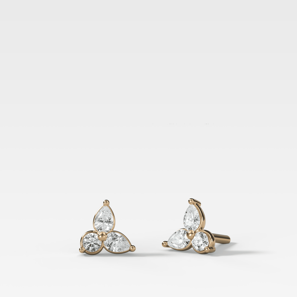 Pear Cluster Diamond Earrings