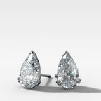 Pear Cut Double Point Prong Diamond Studs