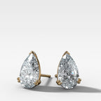 Pear Cut Double Point Prong Diamond Studs