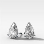 Pear Cut Single Point Prong Diamond Studs