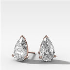 Pear Cut Single Point Prong Diamond Studs