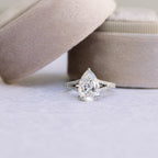 2.50 CT Pear Moissanite Halo Style Engagement Ring