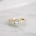 2.0 CT Pear Cut Moissanite Three Stone Engagement Ring