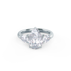 2.0 CT Pear Cut Moissanite Three Stone Engagement Ring