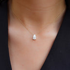 Pendant Necklace with a 0.90ct Pear Cut Diamond