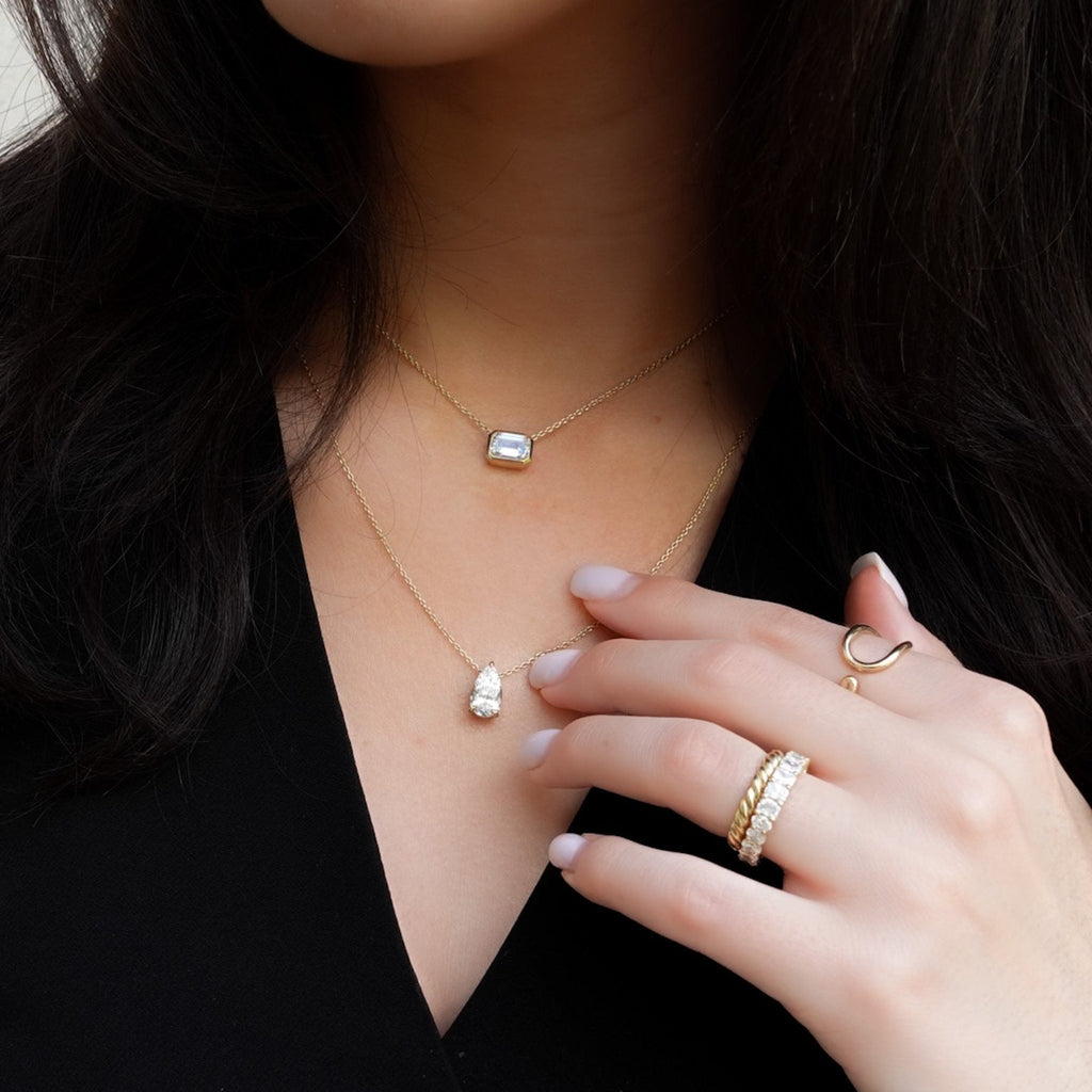 Pendant Necklace with a 1.97ct Pear Cut Diamond