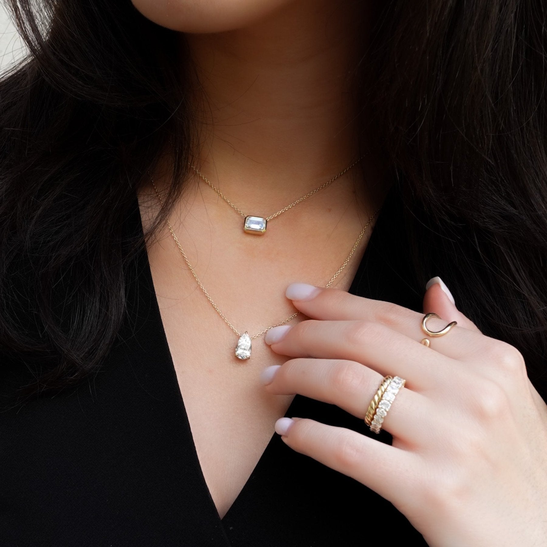 Pendant Necklace with a 1.97ct Pear Cut Diamond
