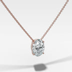 Pendant Necklace with an Oval Cut Diamond