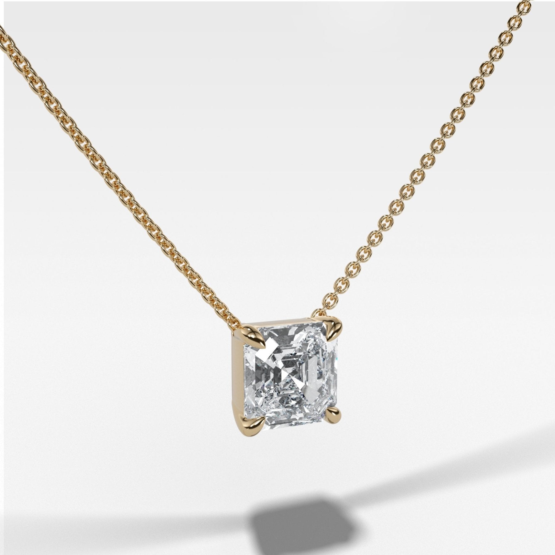 Pendant Necklace with Asscher Cut Diamond