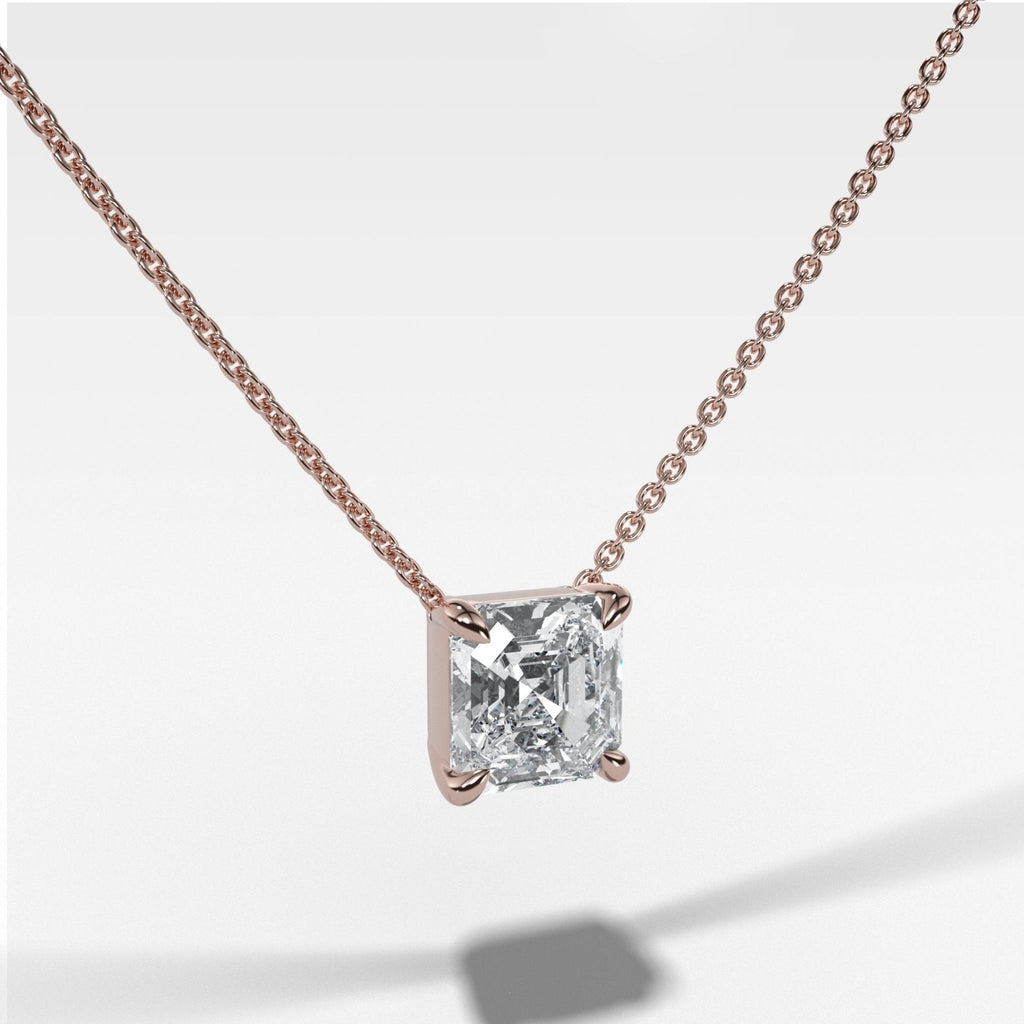 Pendant Necklace with Asscher Cut Diamond