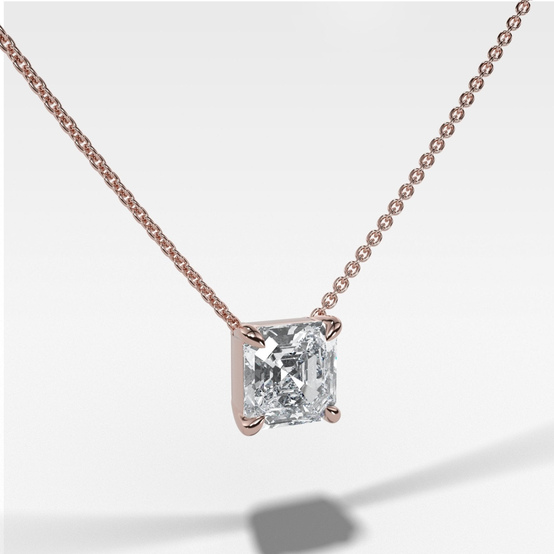 Pendant Necklace with Asscher Cut Diamond