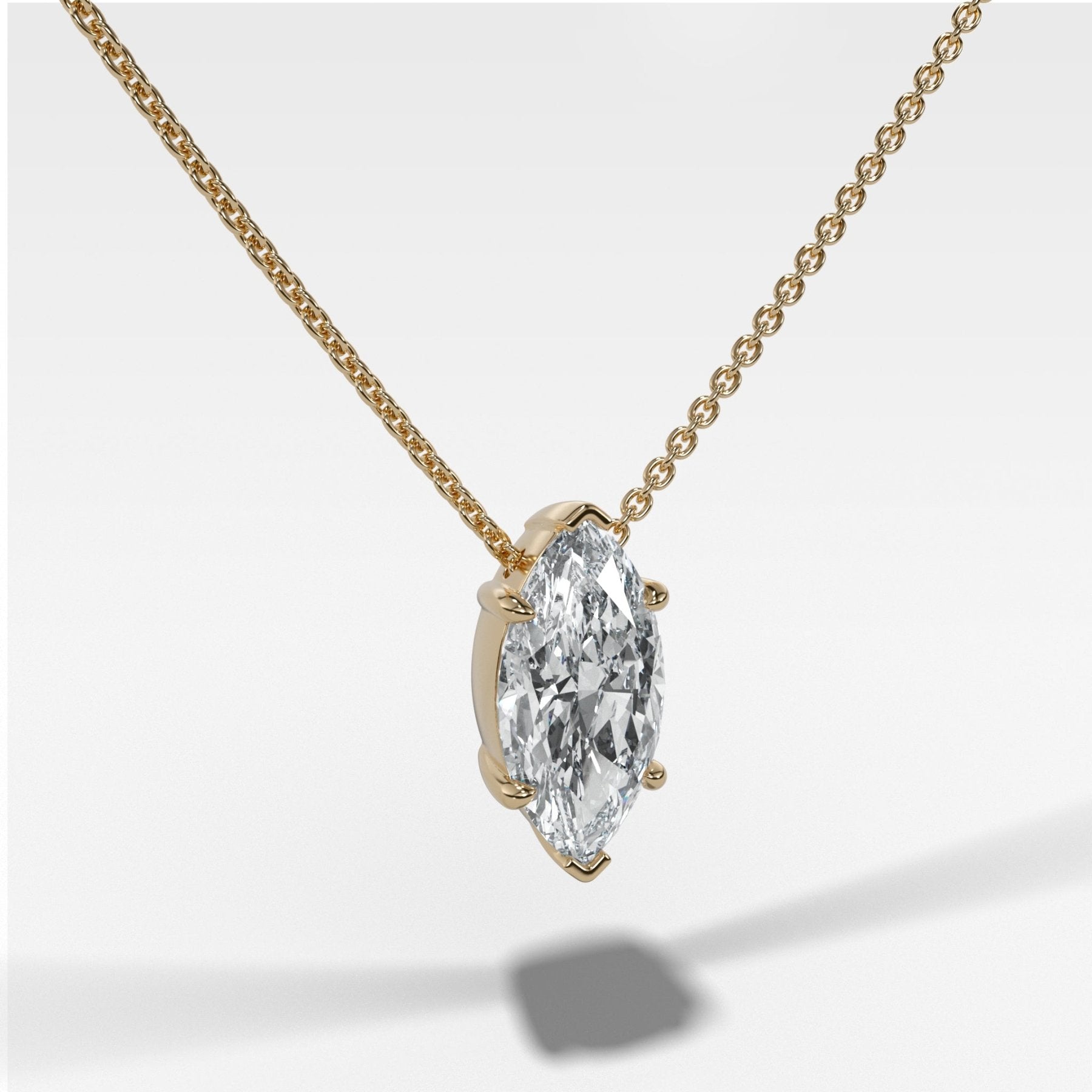 Pendant Necklace with Marquise Cut Diamond