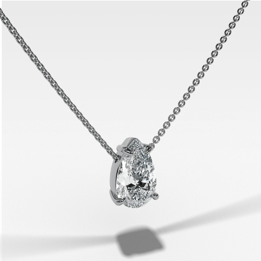 Pendant Necklace with Pear Cut Diamond
