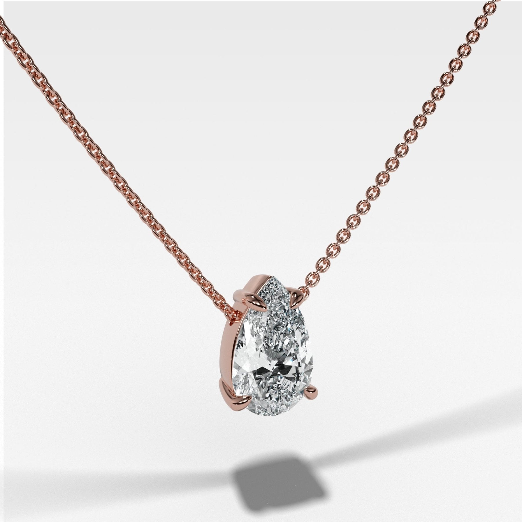 Pendant Necklace with Pear Cut Diamond