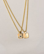 INITIAL DOG TAG Gold Pendant with 0.10ct Diamonds