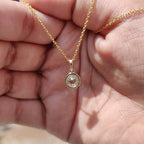 Round Rose Cut moissanite pendant In Solitaire style