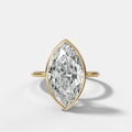 Penumbra Bezel Hidden Halo Engagement Ring with Marquise Cut