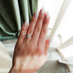 Penumbra Bezel Set Engagement Ring with 1.02ct Lab Grown Emerald Cut Diamond
