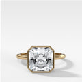 Penumbra Bezel Set Engagement Ring With 2.01ct Radiant Square Cut Lab Grown Diamond