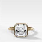 Penumbra Bezel Set Engagement Ring With 2.01ct Radiant Square Cut Lab Grown Diamond