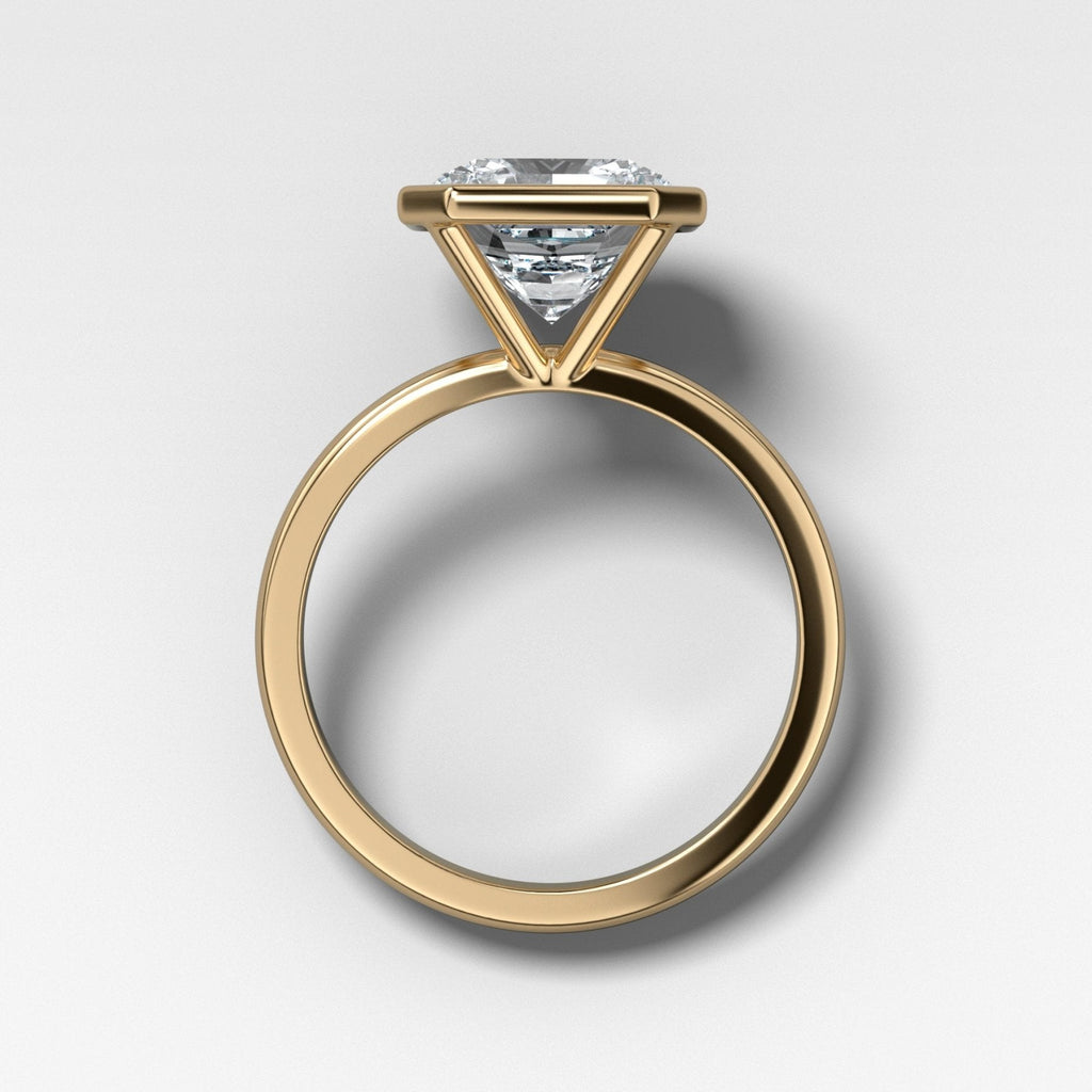 Penumbra Bezel Set Engagement Ring With 2.01ct Radiant Square Cut Lab Grown Diamond