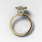 Penumbra Bezel Set Engagement Ring With 2.01ct Radiant Square Cut Lab Grown Diamond