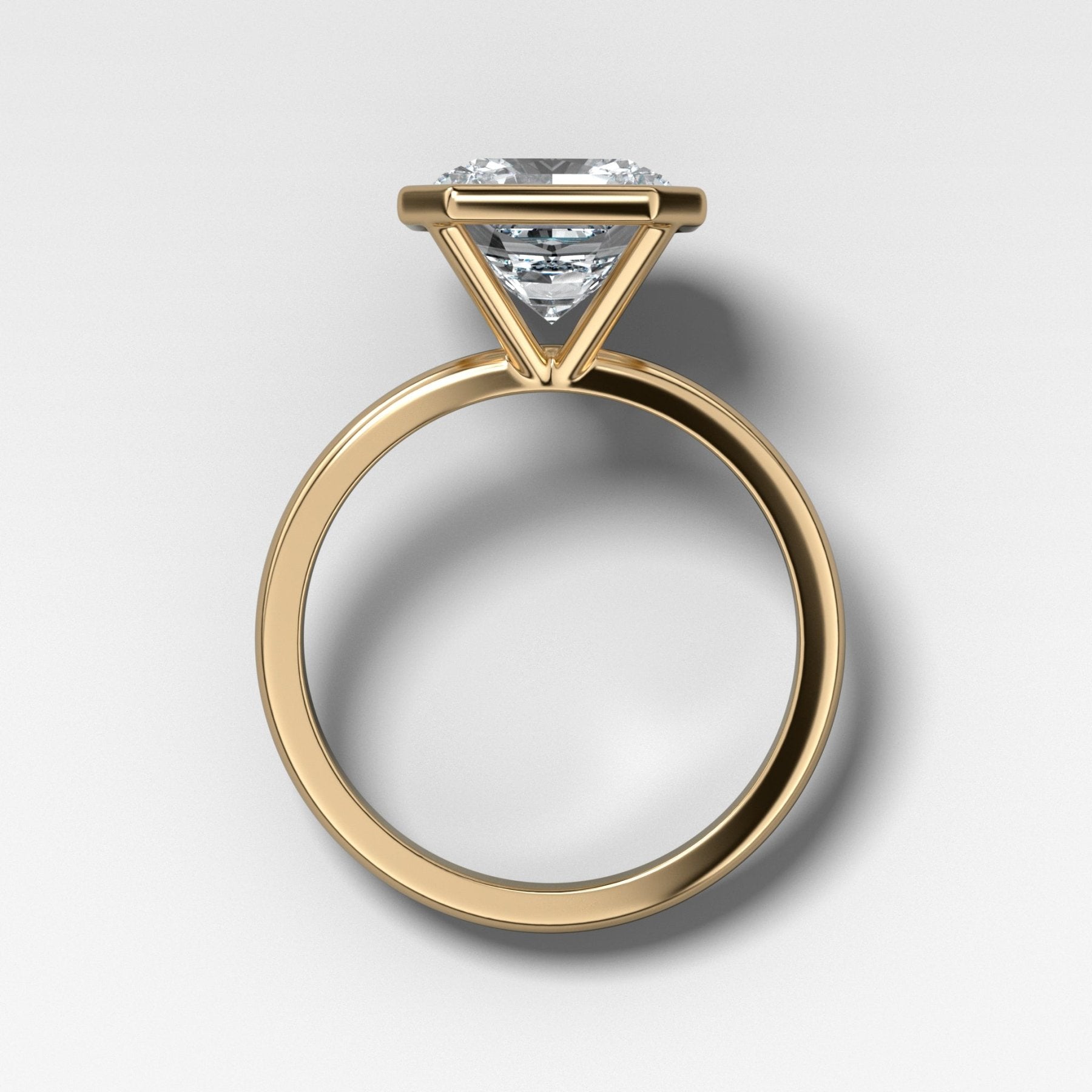 Penumbra Bezel Set Engagement Ring With 2.01ct Radiant Square Cut Lab Grown Diamond