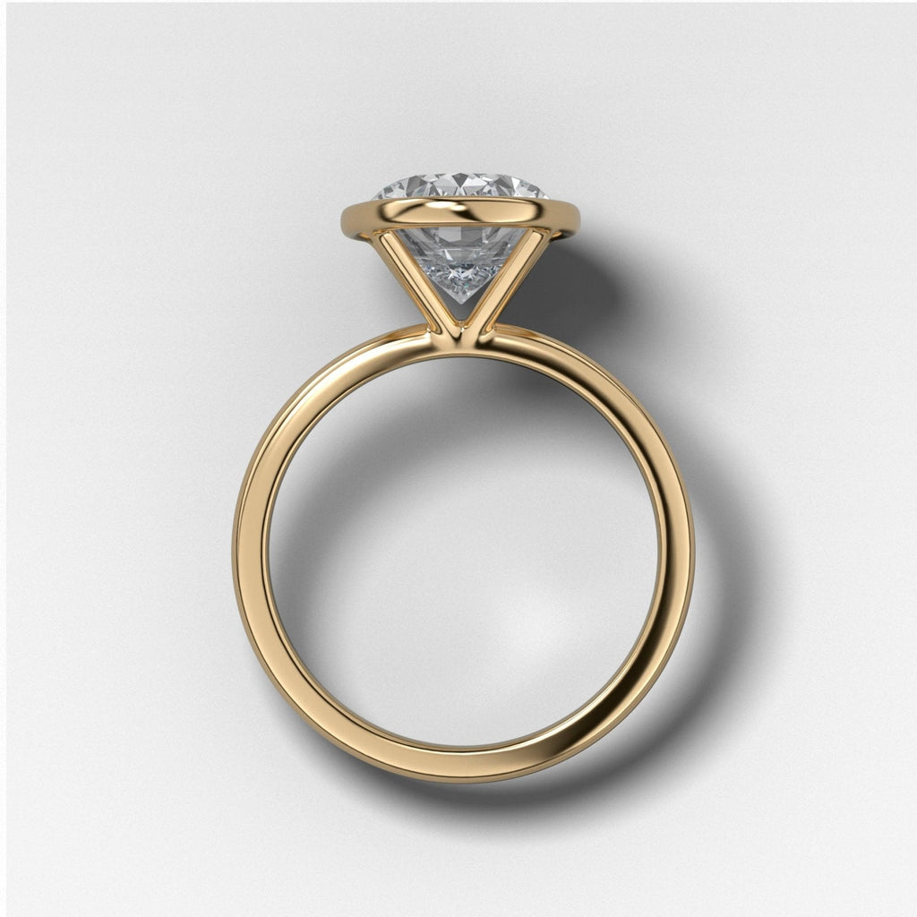 Penumbra Bezel Set Engagement Ring with 2.39ct Lab Grown Oval Cut Diamond