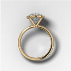 Penumbra Bezel Set Engagement Ring with 2.39ct Lab Grown Oval Cut Diamond