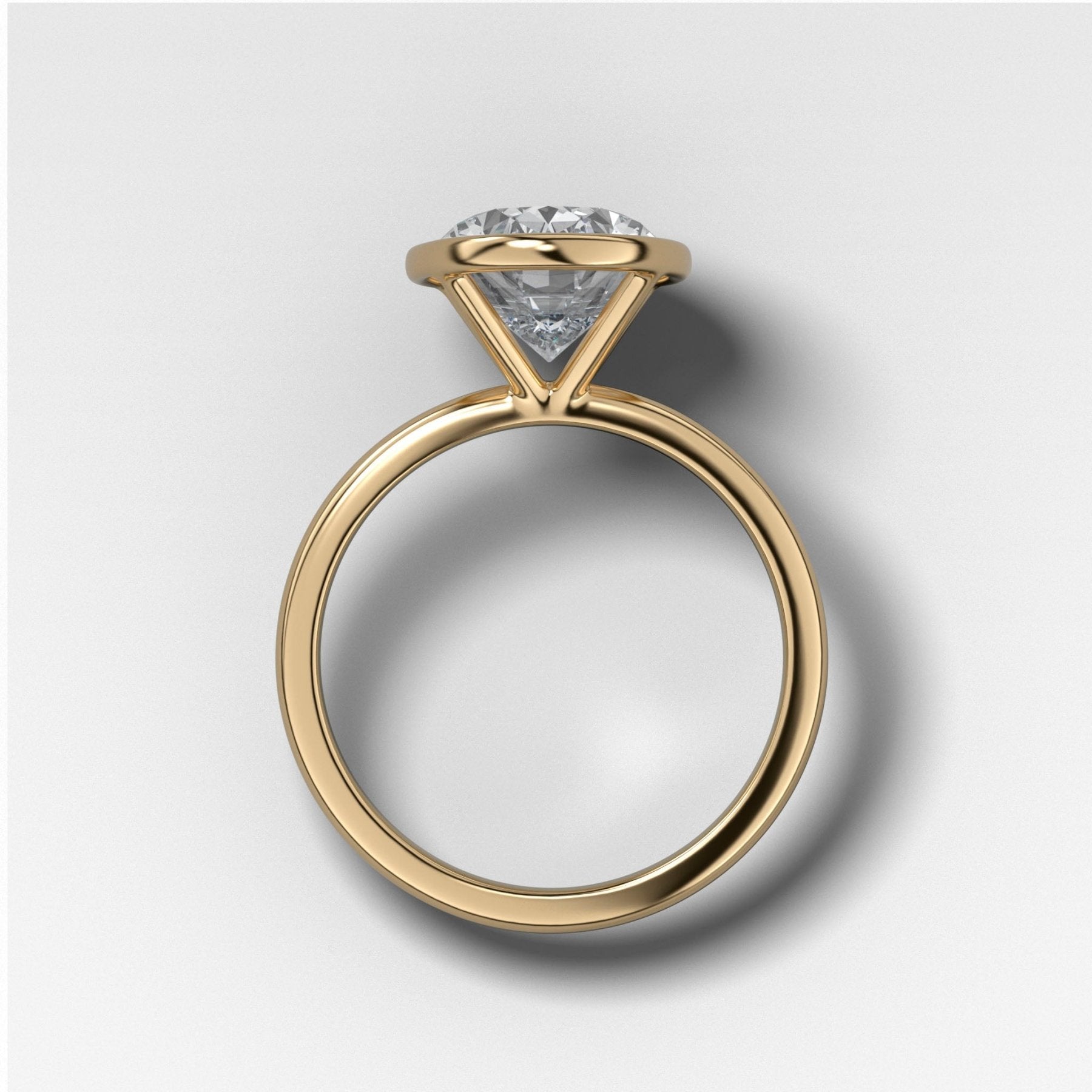 Penumbra Bezel Set Engagement Ring with 2.39ct Lab Grown Oval Cut Diamond
